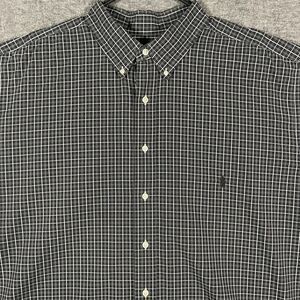 Ralph Lauren Shirt Mens 3XLT Black Check Button Down Long Sleeve Big Tall